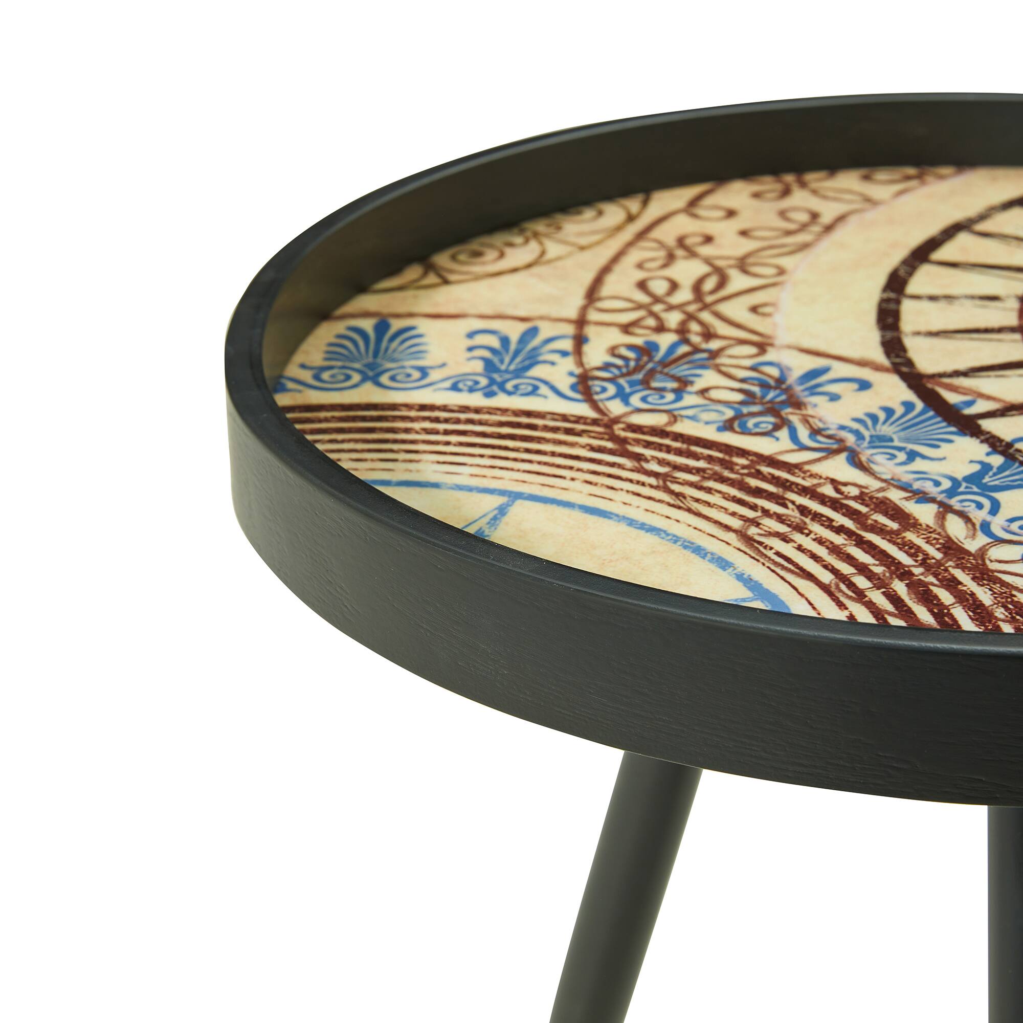 Glitzhome® Nesting Side Table with Polygonal Star Pattern Tray Top Set